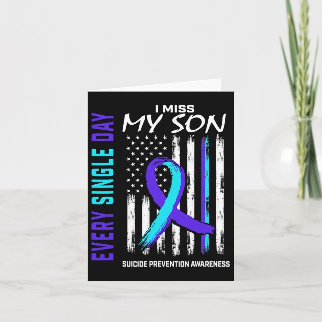 Tarjeta Echo de menos a mi hijo para prevenir el suicidio  (Anverso)