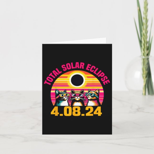 Tarjeta Eclipse 2024 Eclipse total 8 de abril de 2024 Gles (Anverso)