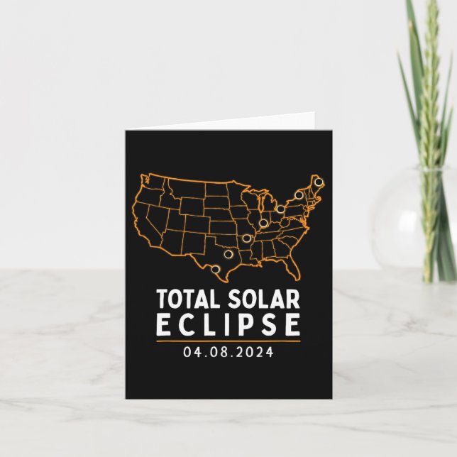 Tarjeta Eclipse 2024 Fiesta América Totalidad Mapa total d (Anverso)