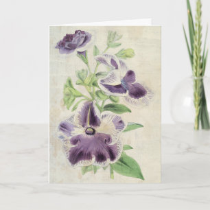 Tarjeta Eclipse botánico vintage y Annie Kien Petunias