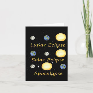 Tarjeta Eclipse Lunar Eclipse Solar Y Apocalipsis Divertid