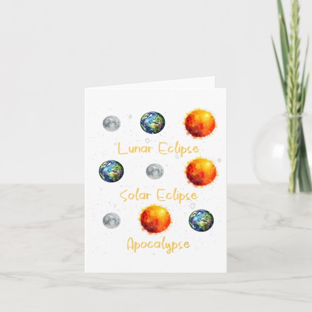 Tarjeta Eclipse Lunar Eclipse Solar Y Apocalipsis Funny S (Anverso)