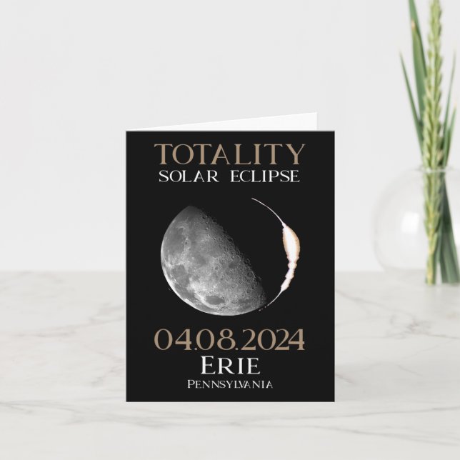 Tarjeta Eclipse solar 2024 04.08.24 Erie Pennsylvania (Anverso)
