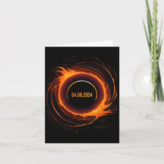 Tarjeta Eclipse solar 2024 Eclipse total de sol (Anverso)