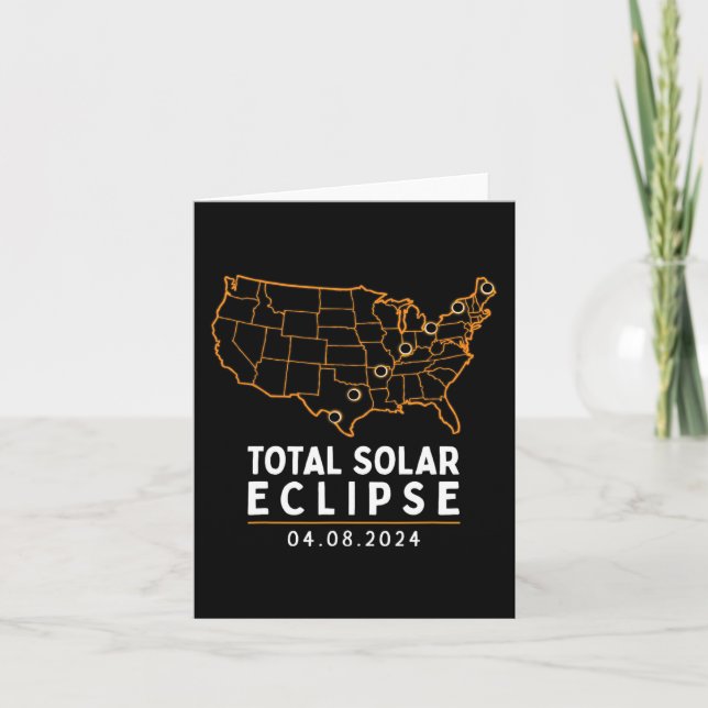 Tarjeta Eclipse solar 2024 Fiesta América Totalidad Total  (Anverso)