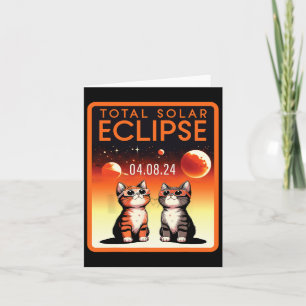 Tarjeta Eclipse solar 2024 Gatos Eclipse solar total 4.08.