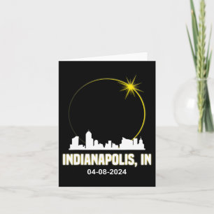 Tarjeta Eclipse Solar 2024 Línea de Esquina Indiana Ec