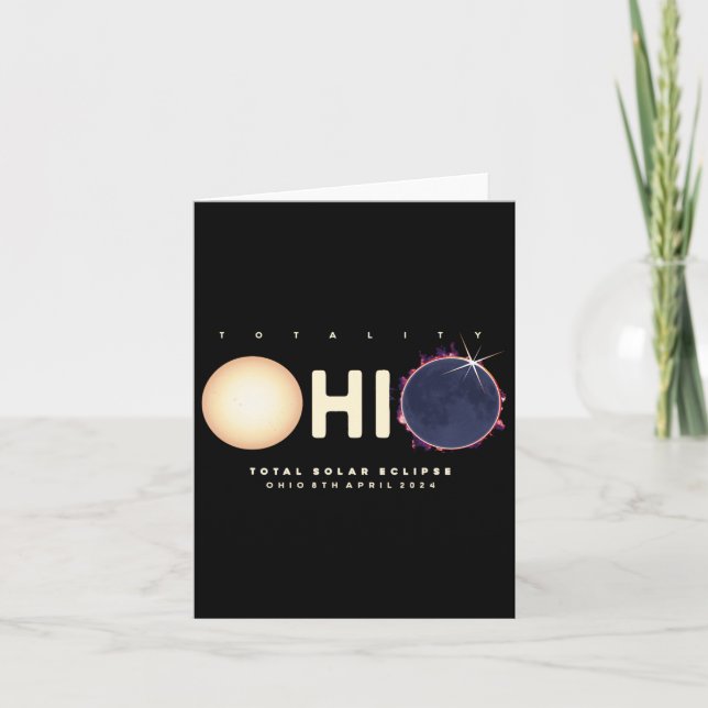 Tarjeta Eclipse solar 2024 Ohio Astronomía total Eclipse G (Anverso)