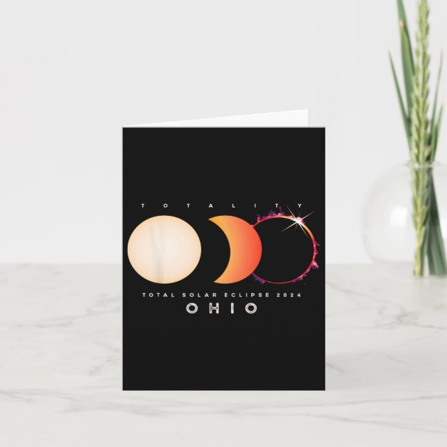 Tarjeta Eclipse solar 2024 Ohio Total Eclipse America Grap (Anverso)