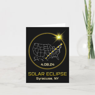 Tarjeta Eclipse solar 2024 Syracuse Ny New York Totalidad 