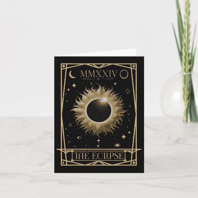 Tarjeta Eclipse solar 2024 Total Eclipse Astronomy Tarot C (Anverso)