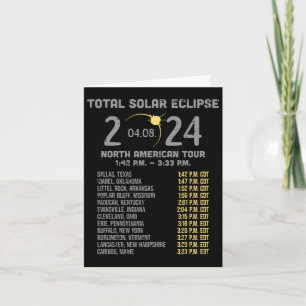 Tarjeta Eclipse solar 2024 Totalidad Abril 8 Hombres Mujer