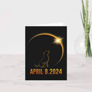 Tarjeta Eclipse solar 2024 Totalidad de perro 1