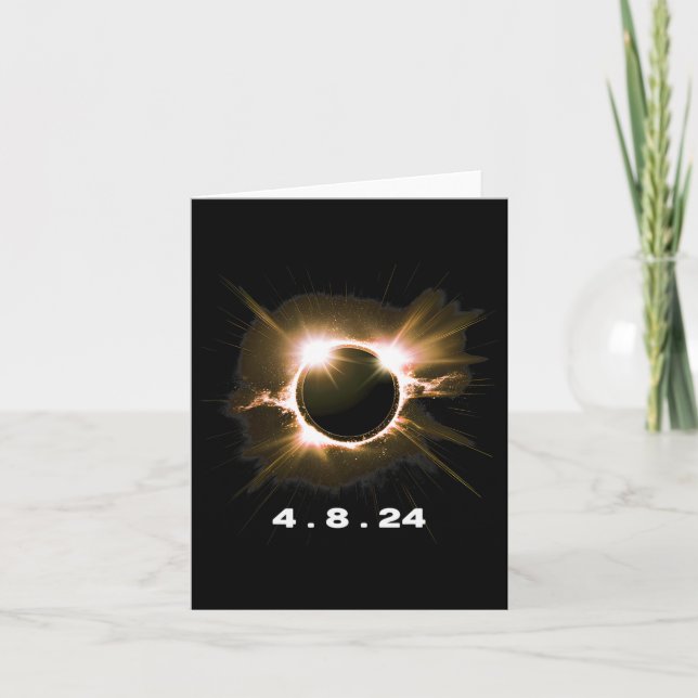 Tarjeta Eclipse solar 4.8.24 Evento de total 2024 (Anverso)