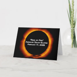 Tarjeta Eclipse solar anular del anillo de fuego de 2026
