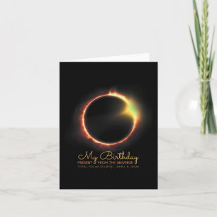 Tarjeta Eclipse solar de cumpleaños 2024 Abril 8 Eclipse t
