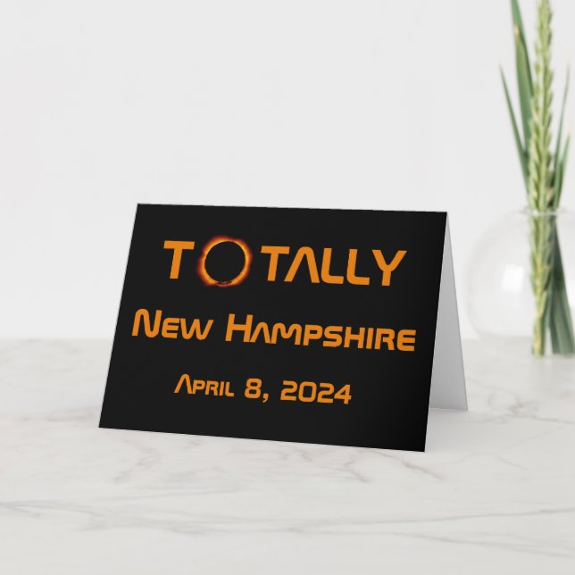 Tarjeta Eclipse solar de New Hampshire 2024 (Anverso)