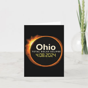 Tarjeta Eclipse solar de Ohio 2024 Totalidad Abril 8 Hombr