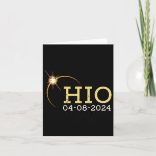 Tarjeta Eclipse solar de Ohio 2024 Totalidad Abril 8 Mujer