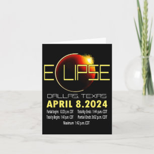 Tarjeta Eclipse solar de Texas 2024 Funny Eclipse Solar en