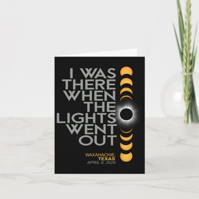 Tarjeta Eclipse solar de Waxahachie 2024 2024 040824 (Anverso)