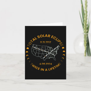 Tarjeta Eclipse Solar Dos Veces En La Vida 2024 Total Sola