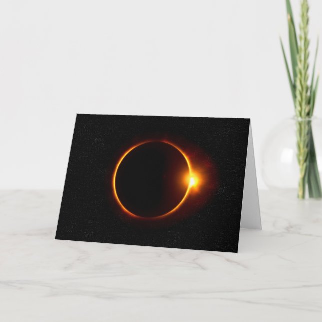 Tarjeta Eclipse solar Sun oscuro y luna (Anverso)