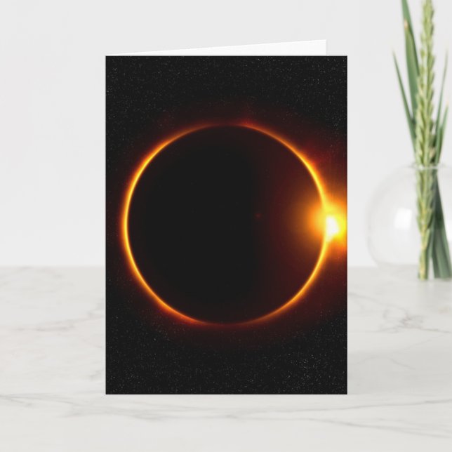 Tarjeta Eclipse solar Sun oscuro y luna (Anverso)