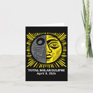 Tarjeta Eclipse solar total 2024 Abril 8 Hombres Hombres H