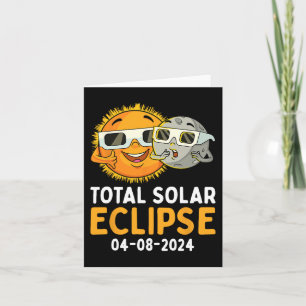 Tarjeta Eclipse solar total 2024 Glasses Divertido Sol Lun