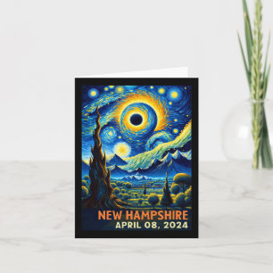 Tarjeta Eclipse solar total 2024 New Hampshire Starry Nigh