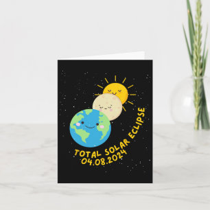 Tarjeta Eclipse Solar Total 2024 Niños Eclipse Solar Cute