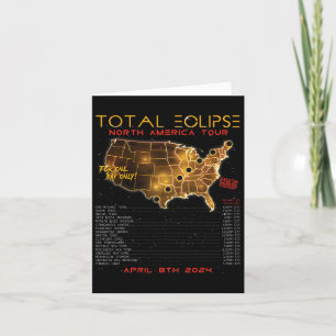 Tarjeta Eclipse solar total 2024 North America Tour