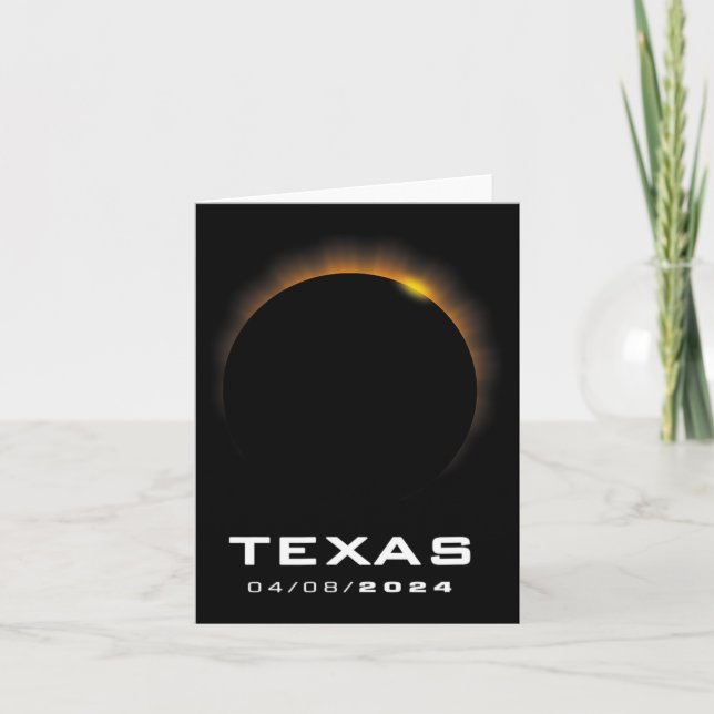 Tarjeta Eclipse solar total 2024 Texas (Anverso)