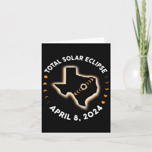 Tarjeta Eclipse solar total 2024 Totalidad Abril 8 2024 Am