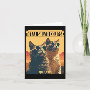 Tarjeta Eclipse solar total Abril 8 Cats eclipses
