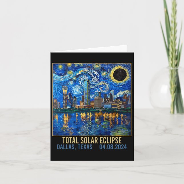 Tarjeta Eclipse solar total artístico en línea aérea de Te (Anverso)