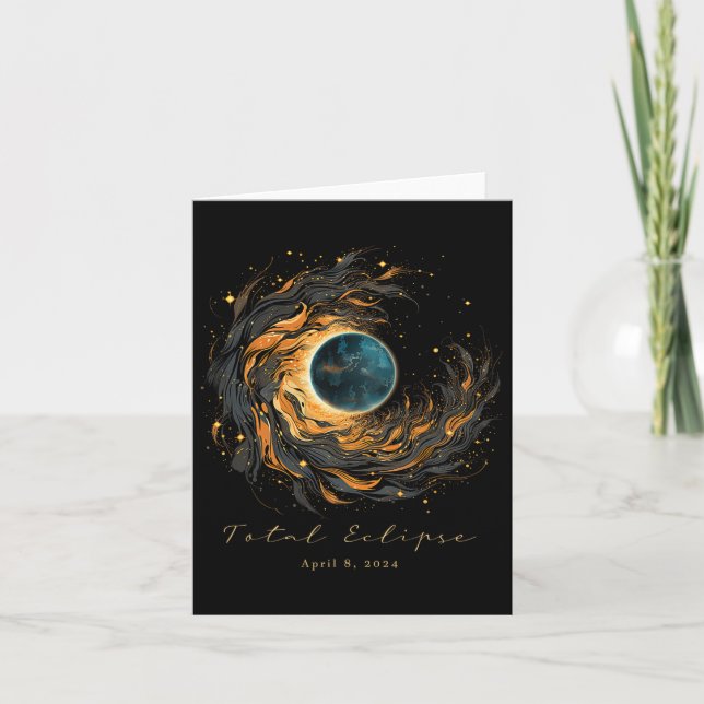 Tarjeta Eclipse solar total Chaser Fan Watt Shirt Abril (Anverso)