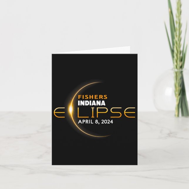 Tarjeta Eclipse solar total de Indiana 2024 (Anverso)