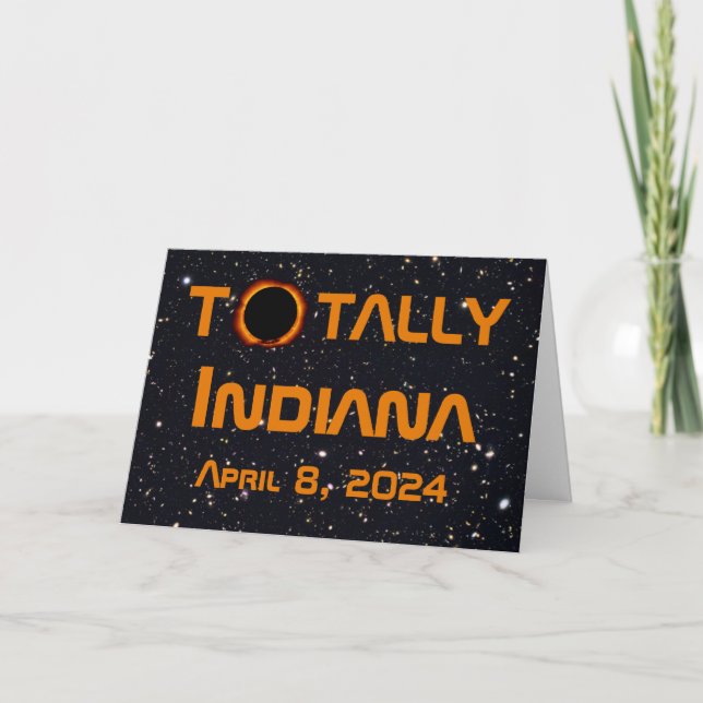 Tarjeta Eclipse solar total de Indiana 2024 (Anverso)