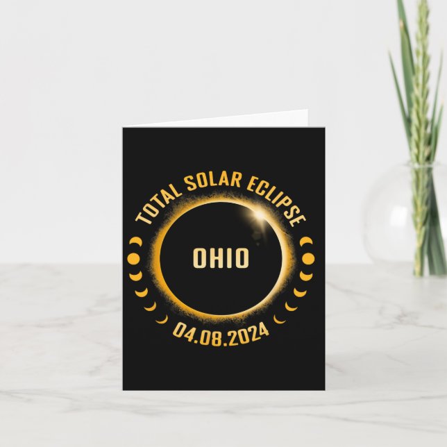 Tarjeta Eclipse solar total de Ohio 2024 (Anverso)