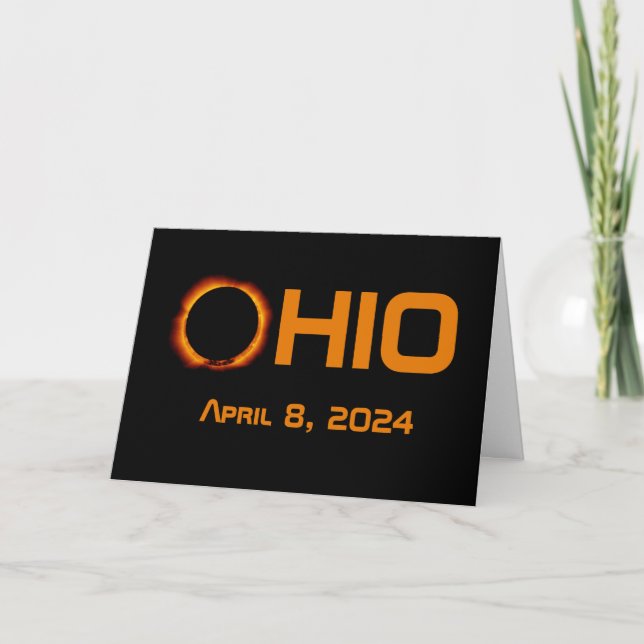 Tarjeta Eclipse solar total de Ohio 2024 (Anverso)
