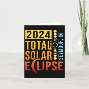 Tarjeta Eclipse solar total de Seymour Indiana 2024