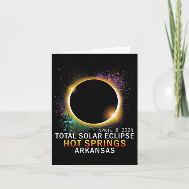 Tarjeta Eclipse solar total de Springs Arkansas 8 de abril (Anverso)