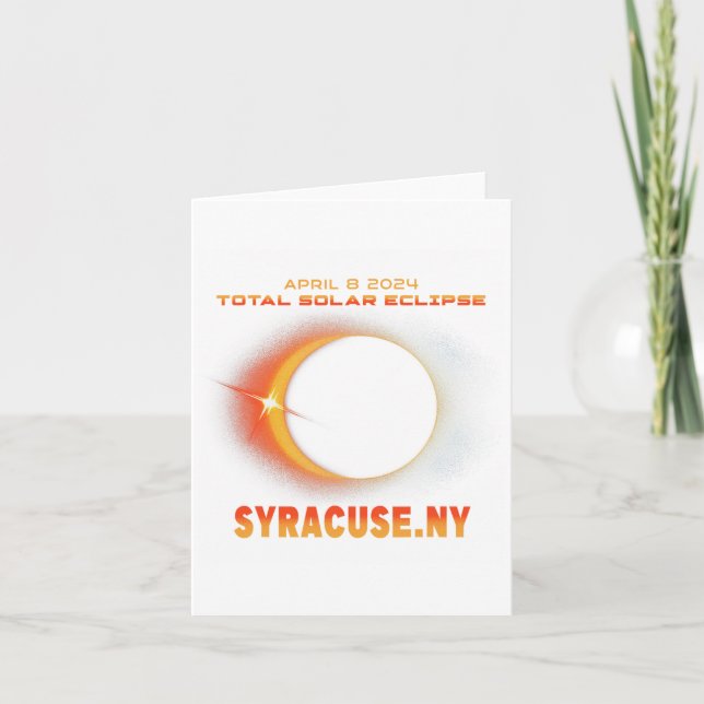 Tarjeta Eclipse solar total de Syracuse en Nueva York 2024 (Anverso)