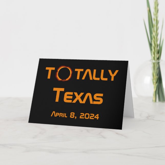 Tarjeta Eclipse solar total de Texas 2024 (Anverso)