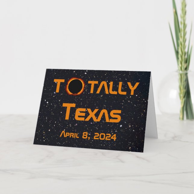 Tarjeta Eclipse solar total de Texas 2024 (Anverso)