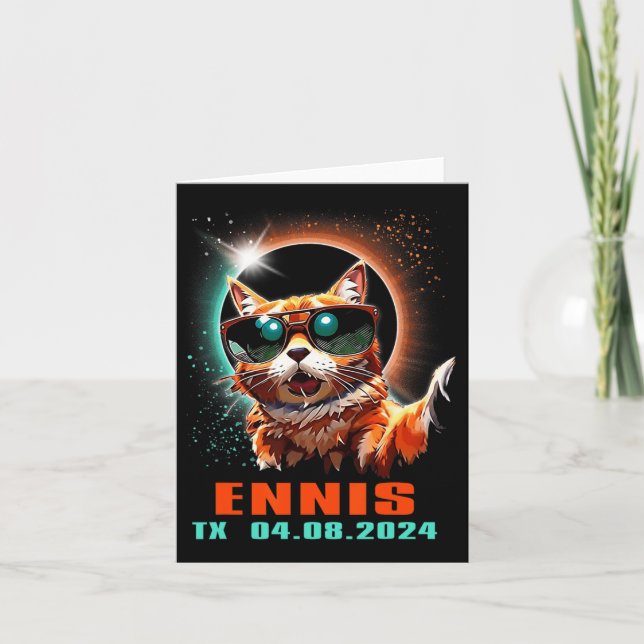 Tarjeta Eclipse solar total de Texas 2024 (Anverso)
