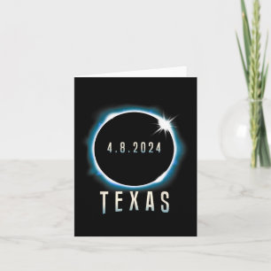 Tarjeta Eclipse solar total de Texas 2024 Azul Abril 8 Hom
