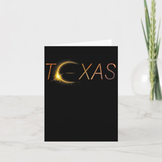Tarjeta Eclipse solar total de Texas 2024 Eclipse solar to (Anverso)